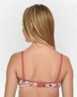 Trending Padded Non-Wired Full Cup Bra – Floral Print, Stretchable Microfiber & Lycra (Pink)