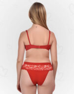 Elegant Lace & Lycra Lingerie(Bra & Panty) Set – Soft, Stretchable, and Breathable Intimates for a Feminine, Sexy, and Comfortable Fit (Red Color)