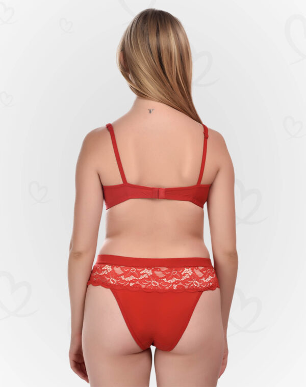Elegant Lace & Lycra Lingerie(Bra & Panty) Set – Soft, Stretchable, and Breathable Intimates for a Feminine, Sexy, and Comfortable Fit (Red Color)