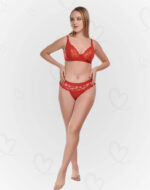 Elegant Lace & Lycra Lingerie(Bra & Panty) Set – Soft, Stretchable, and Breathable Intimates for a Feminine, Sexy, and Comfortable Fit (Red Color)