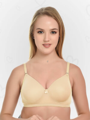 Lushmod Premium Full-Cup Padded Bra with Stretchable Fabric (Desert Sand Dark Color)