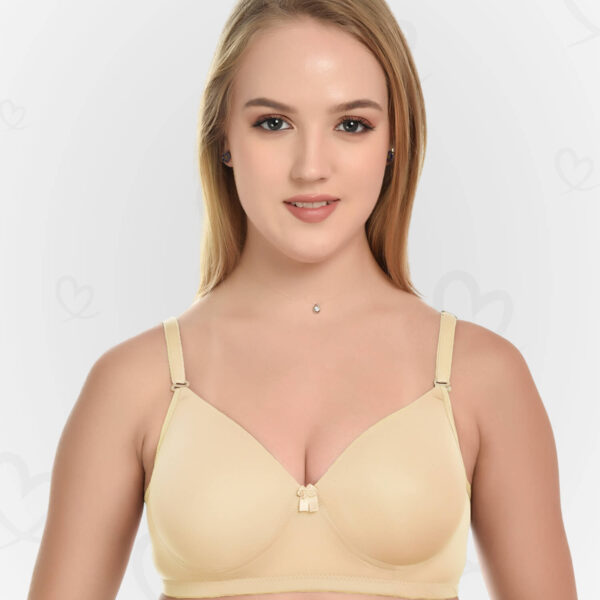 Lushmod Premium Full-Cup Padded Bra with Stretchable Fabric (Desert Sand Dark Color)