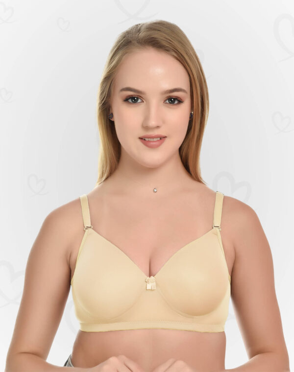 Lushmod Premium Full-Cup Padded Bra with Stretchable Fabric (Desert Sand Dark Color)