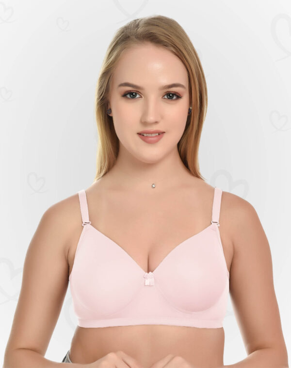Lushmod Premium Full-Cup Padded Bra with Stretchable Fabric (Baby Pink Color)
