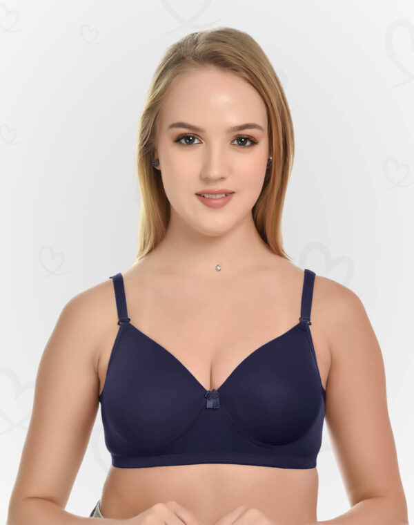 Lushmod Premium Full-Cup Padded Bra with Stretchable Fabric (Navy Blue Color)