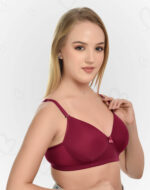 Lushmod Premium Full-Cup Padded Bra with Stretchable Fabric (Maroon Color)