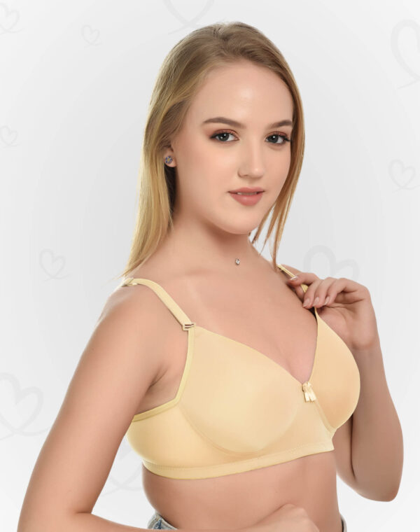 Lushmod Premium Full-Cup Padded Bra with Stretchable Fabric (Desert Sand Dark Color)
