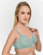 Lushmod Premium Full-Cup Padded Bra with Stretchable Fabric (Ash Gray Color)