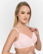 Lushmod Premium Full-Cup Padded Bra with Stretchable Fabric (Baby Pink Color)