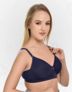 Lushmod Premium Full-Cup Padded Bra with Stretchable Fabric (Navy Blue Color)
