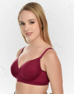 Lushmod Premium Full-Cup Padded Bra with Stretchable Fabric (Maroon Color)
