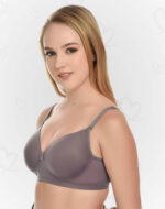 Lushmod Premium Full-Cup Padded Bra with Stretchable Fabric (Sonic Silver Color)