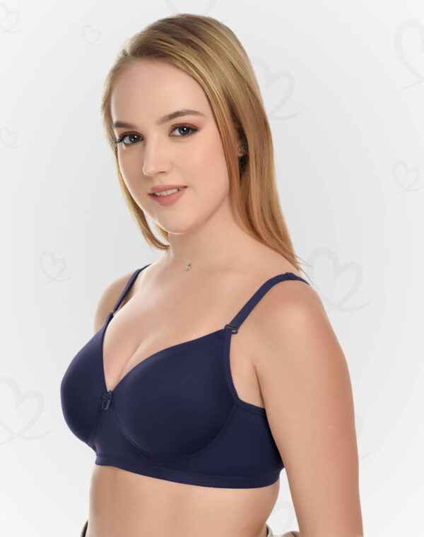 Lushmod Premium Full-Cup Padded Bra with Stretchable Fabric (Navy Blue Color)