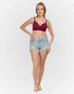 Lushmod Premium Full-Cup Padded Bra with Stretchable Fabric (Maroon Color)