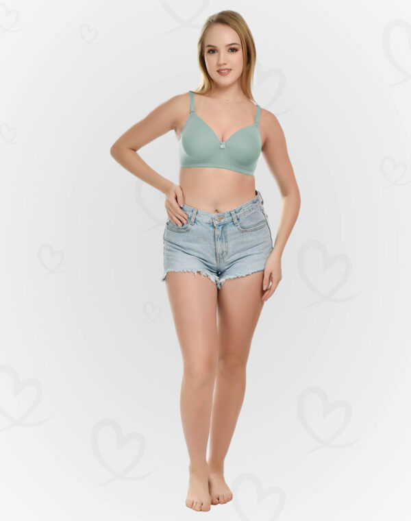 Lushmod Premium Full-Cup Padded Bra with Stretchable Fabric (Ash Gray Color)