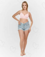 Lushmod Premium Full-Cup Padded Bra with Stretchable Fabric (Baby Pink Color)