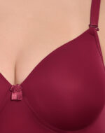 Lushmod Premium Full-Cup Padded Bra with Stretchable Fabric (Maroon Color)